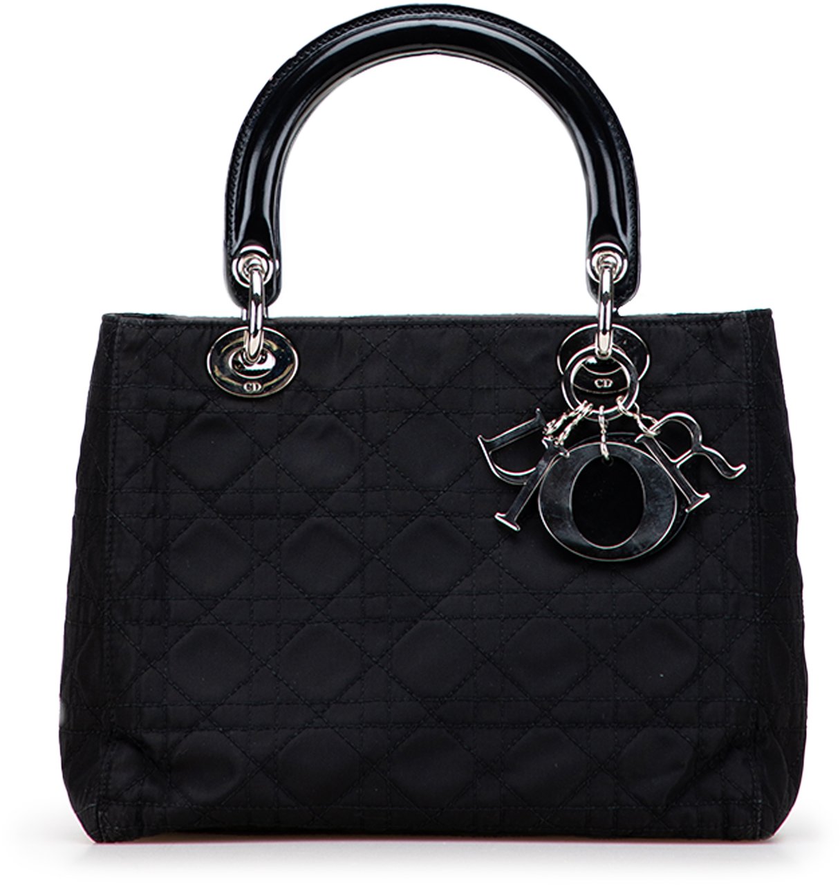 Dior Medium Nylon Cannage Lady Dior Zwart