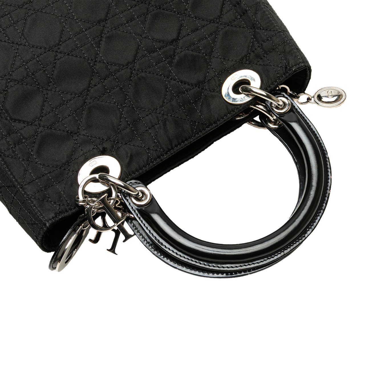 Dior Medium Nylon Cannage Lady Dior Zwart
