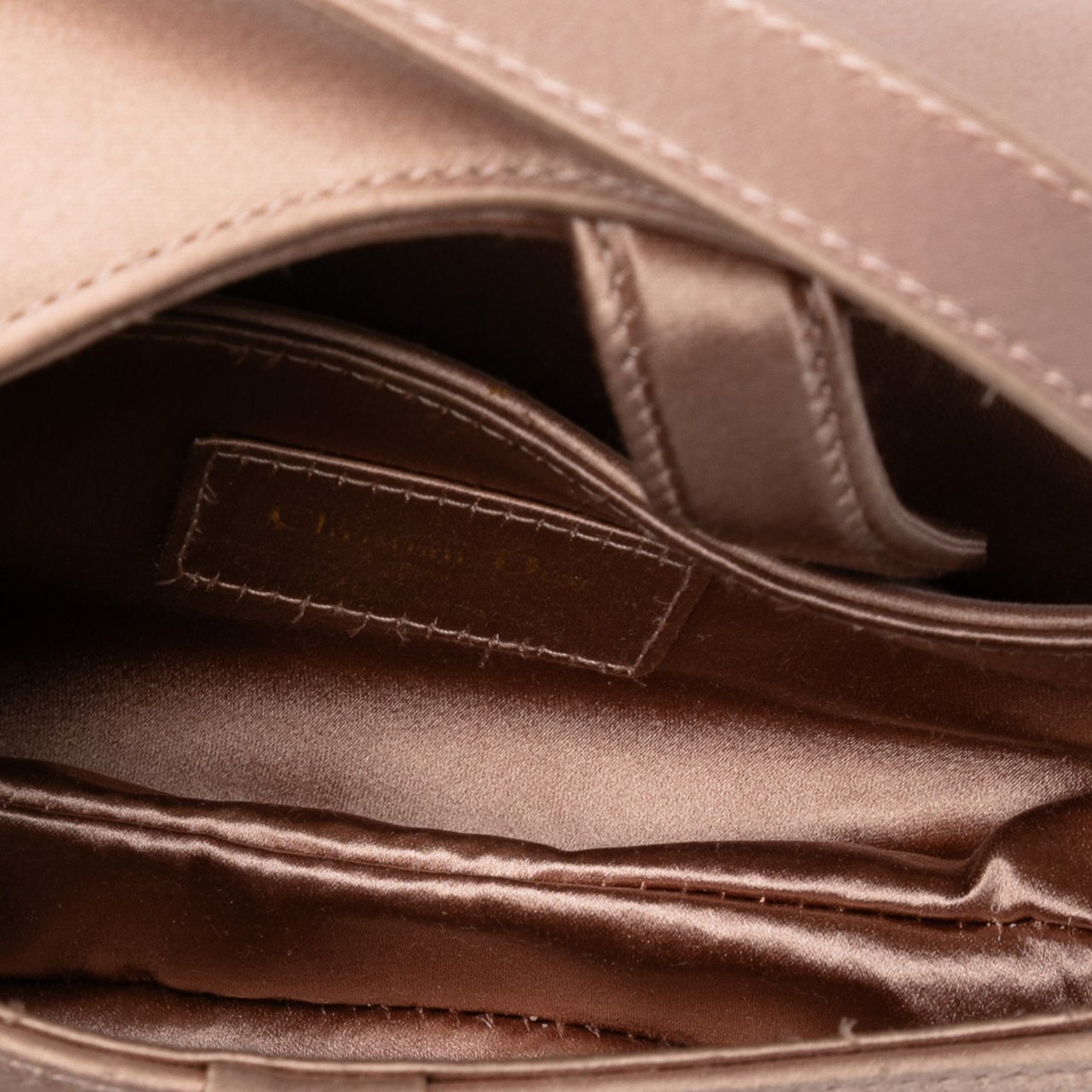 Dior Mini Satin Crystal Embellished Saddle Bag Roze