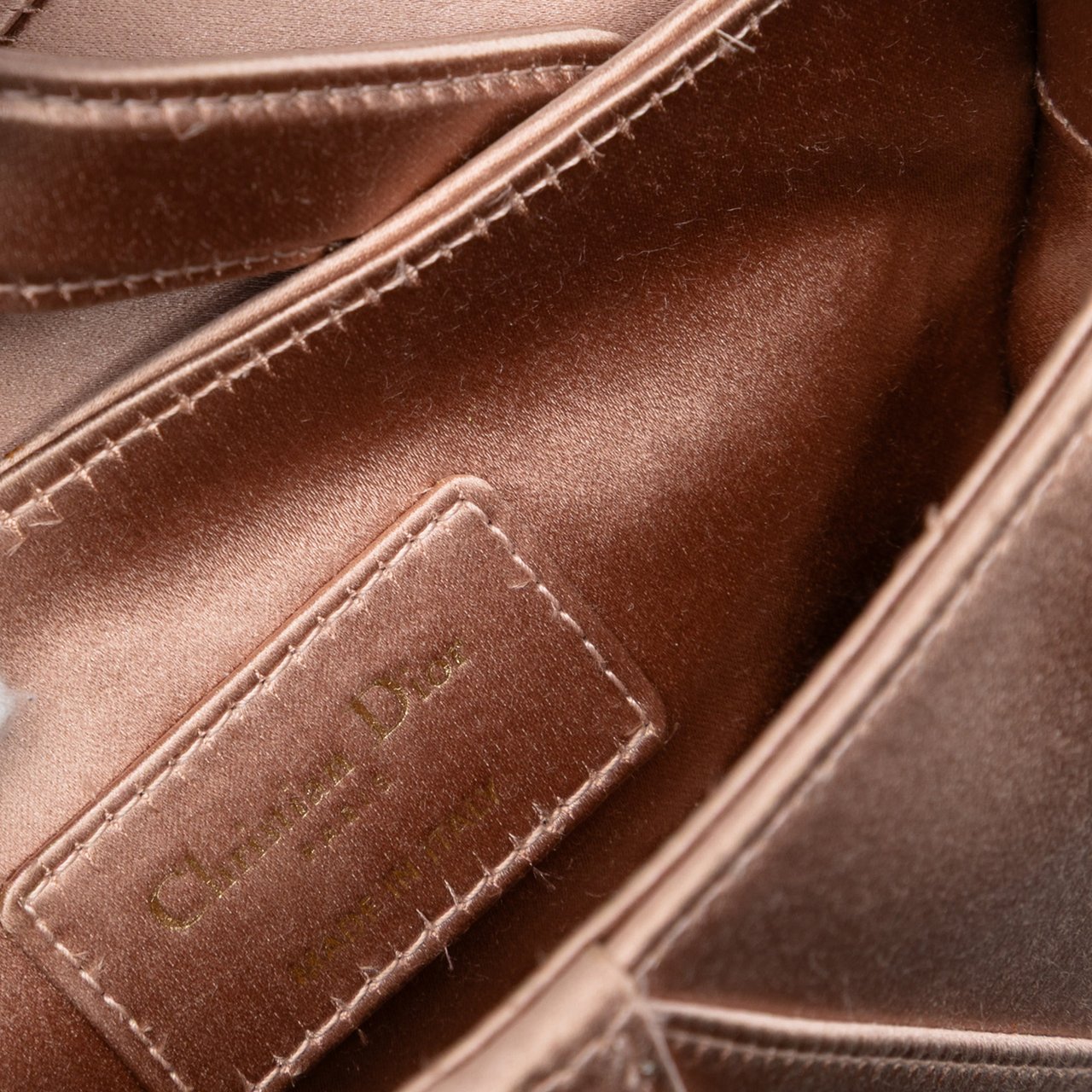 Dior Mini Satin Crystal Embellished Saddle Bag Roze