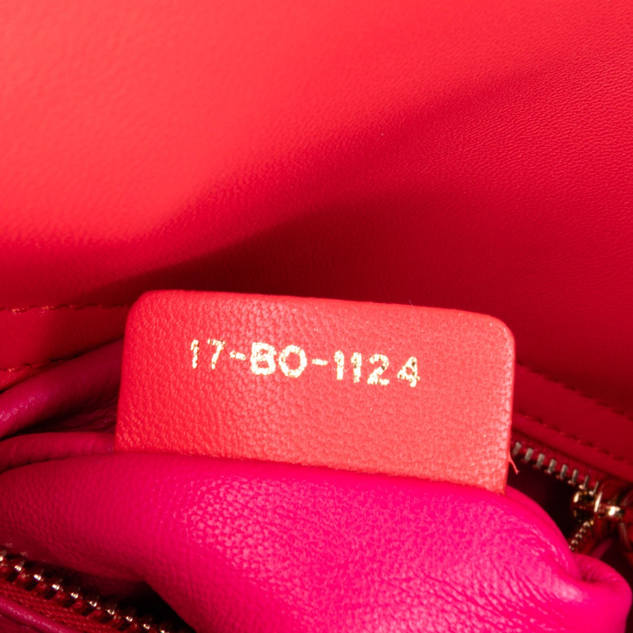 Dior Mini Bicolor Lambskin Cannage Lady Dior Rood