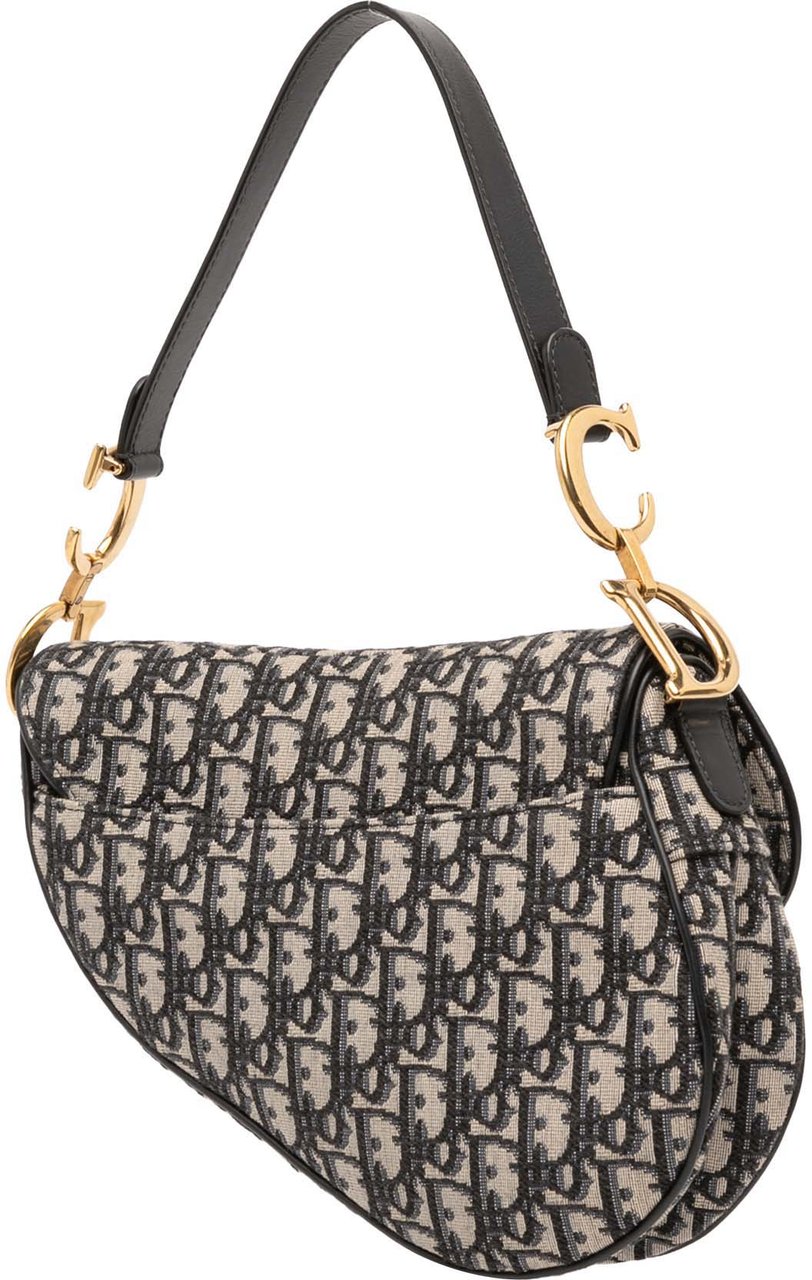 Dior Oblique Canvas Saddle Bag Blauw