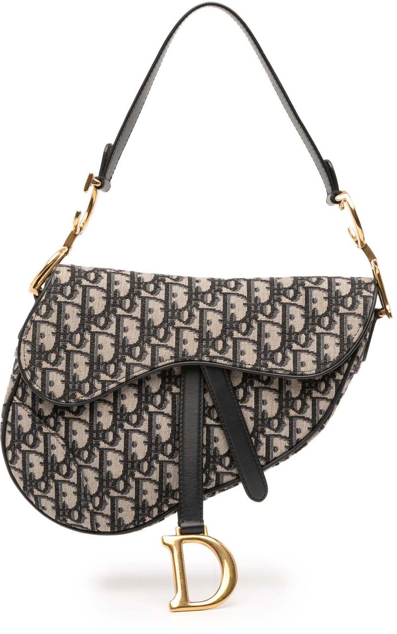 Dior Oblique Canvas Saddle Bag Blauw