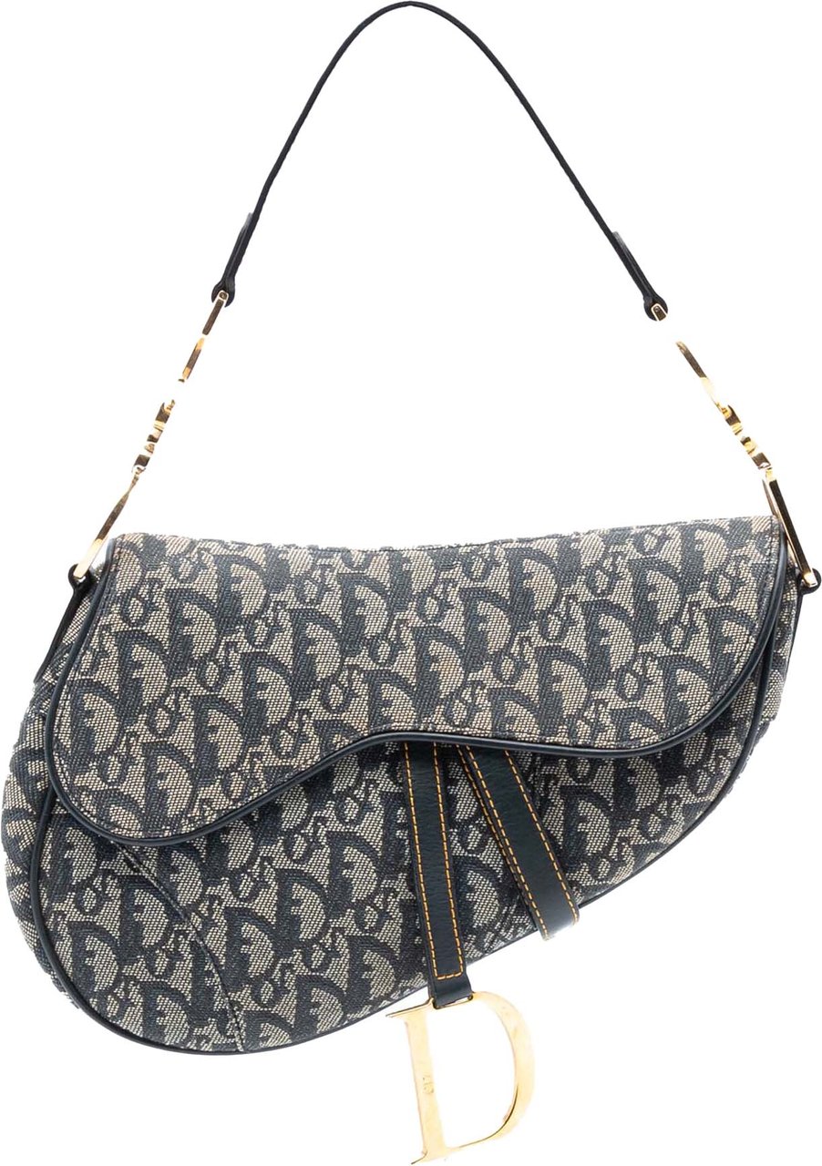 Dior Diorissimo Canvas Saddle Bag Blauw
