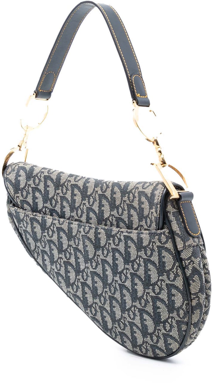 Dior Diorissimo Canvas Saddle Bag Blauw