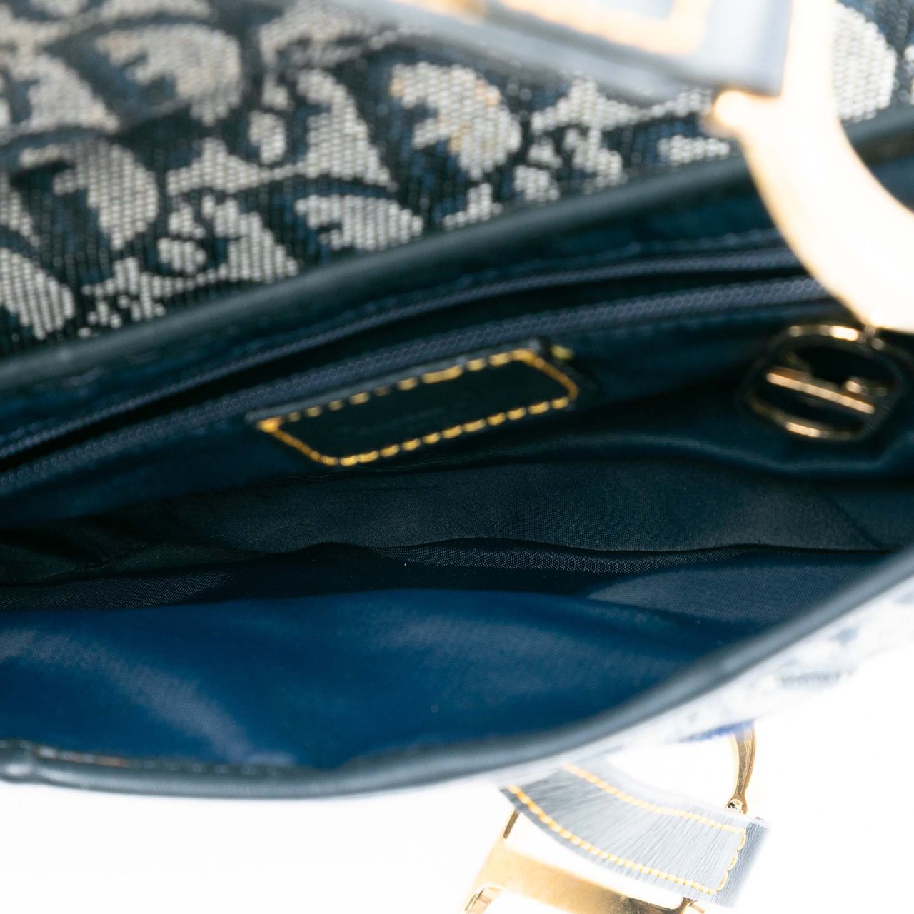 Dior Diorissimo Canvas Saddle Bag Blauw