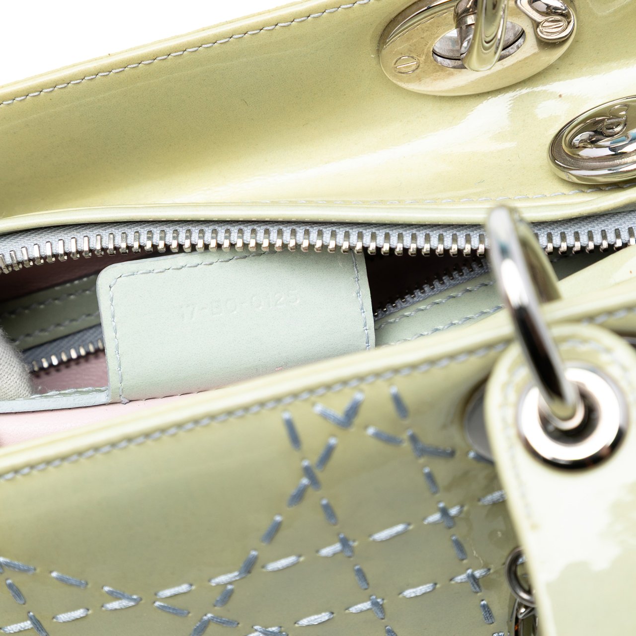 Dior Medium Ombre Patent Cannage Lady Dior Groen