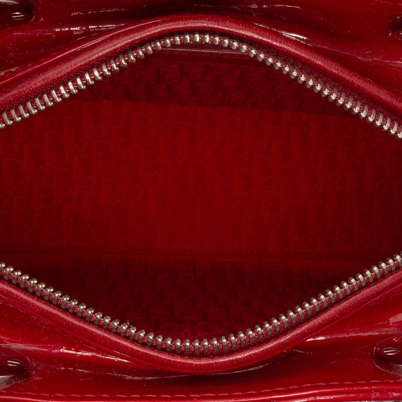 Dior Medium Patent Cannage Lady Dior Rood