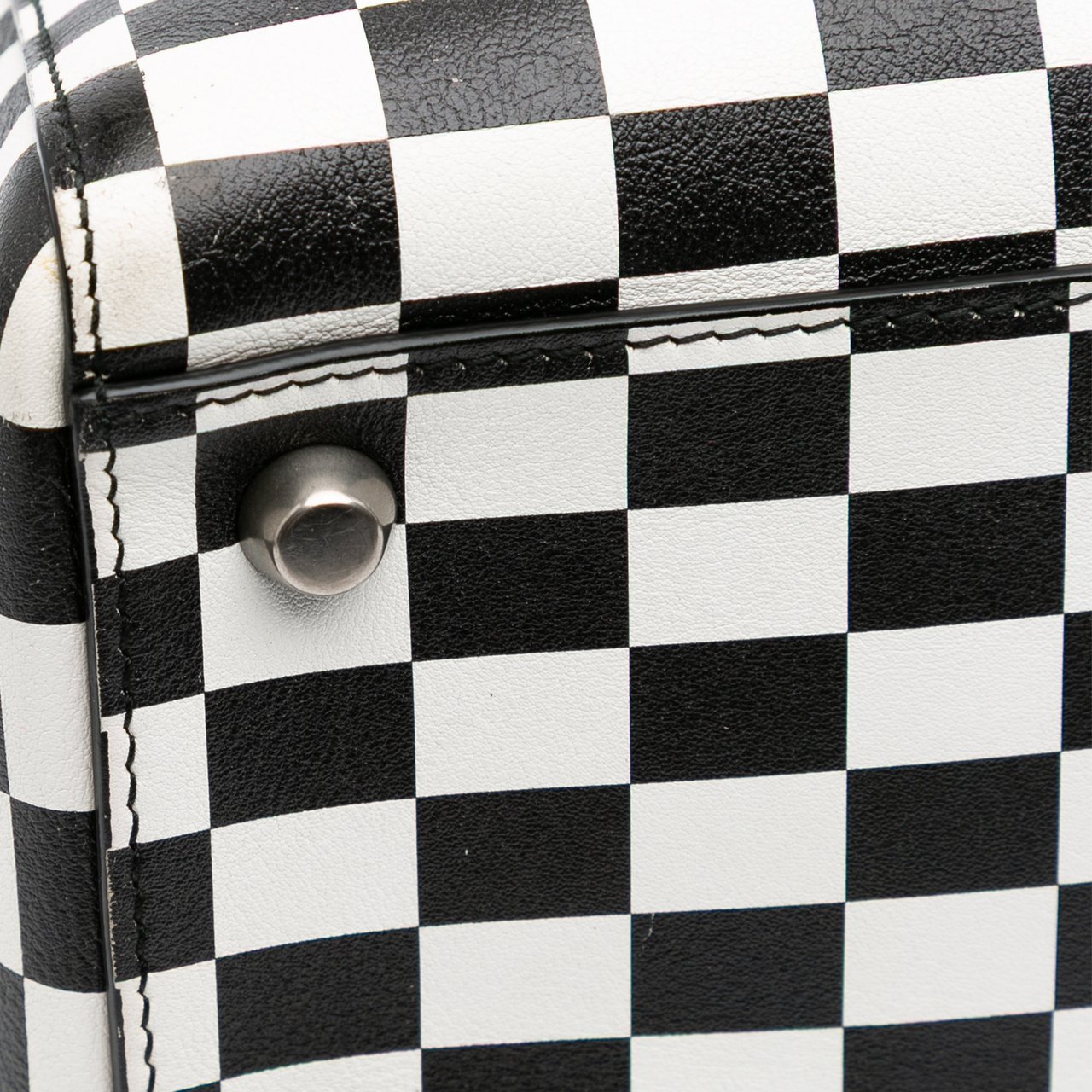Dior Medium Calfskin Checkered Lady Dior Zwart