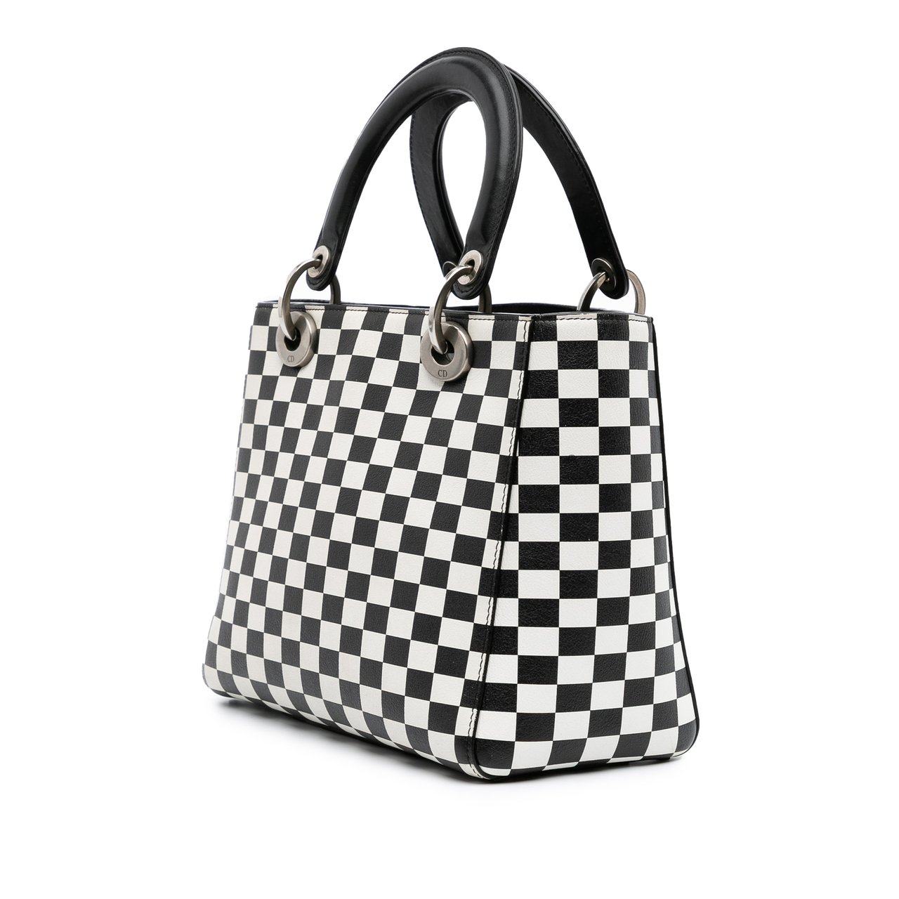 Dior Medium Calfskin Checkered Lady Dior Zwart