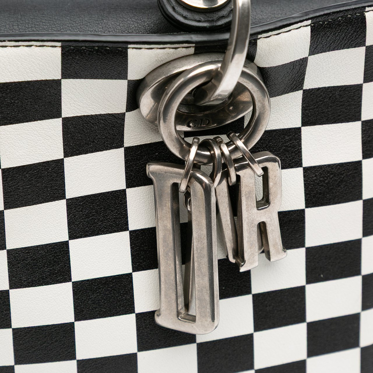 Dior Medium Calfskin Checkered Lady Dior Zwart