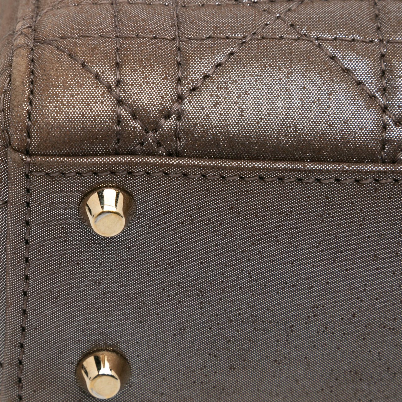 Dior Mini Iridescent Lambskin Cannage Lady Dior Bruin