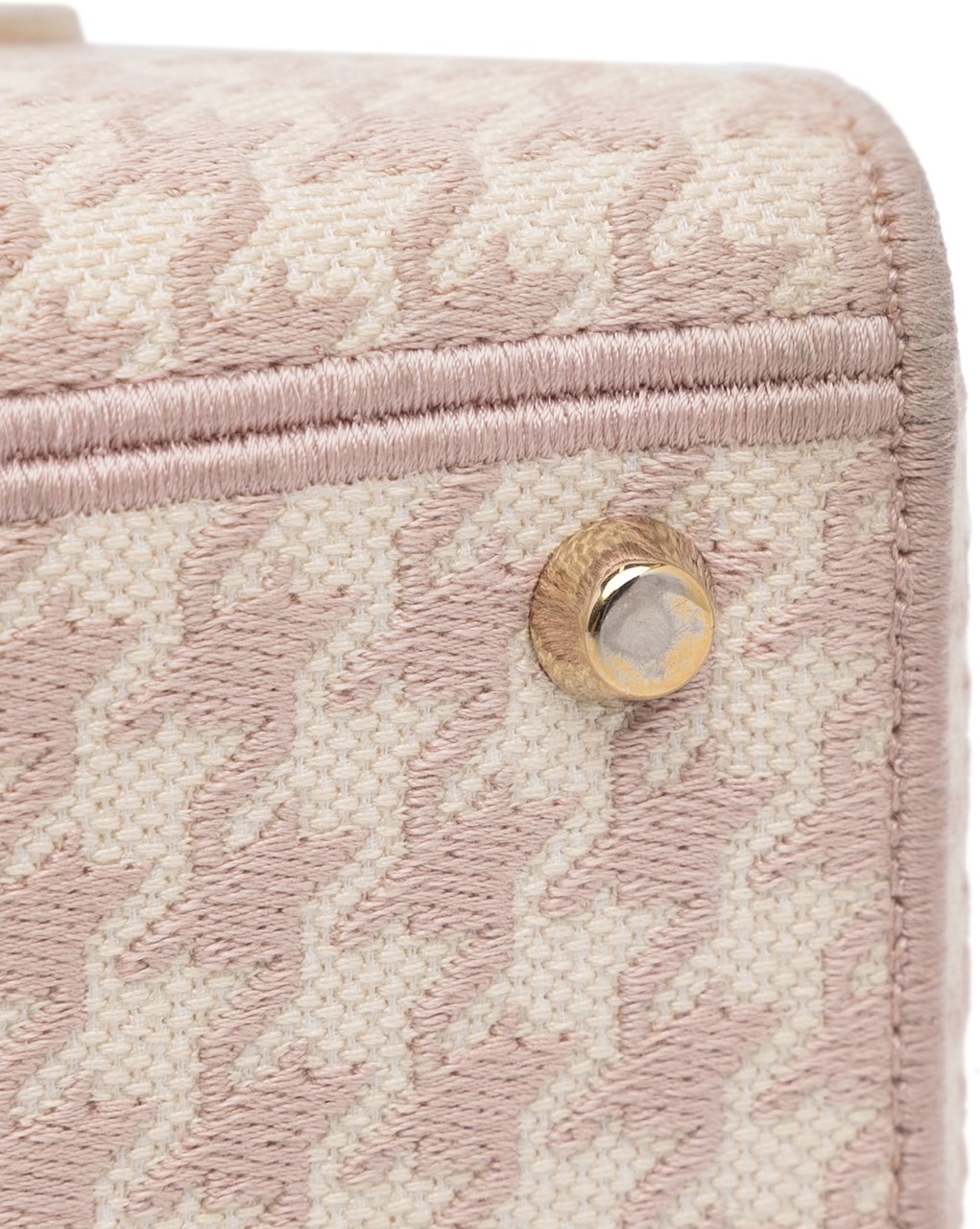 Dior Medium Embroidered Canvas Houndstooth Lady D Lite Roze