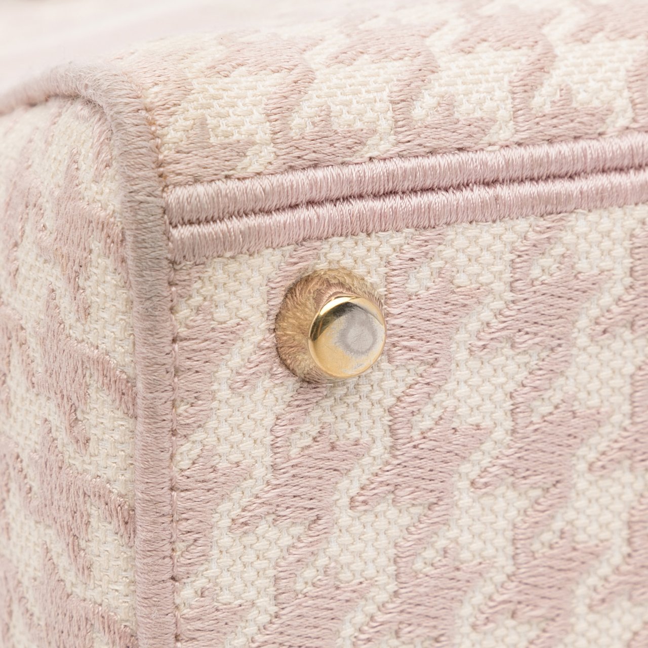 Dior Medium Embroidered Canvas Houndstooth Lady D Lite Roze