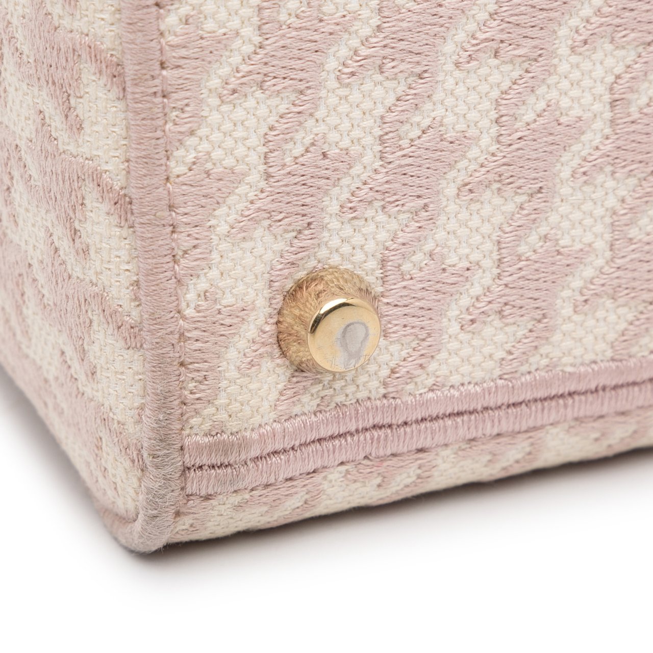 Dior Medium Embroidered Canvas Houndstooth Lady D Lite Roze