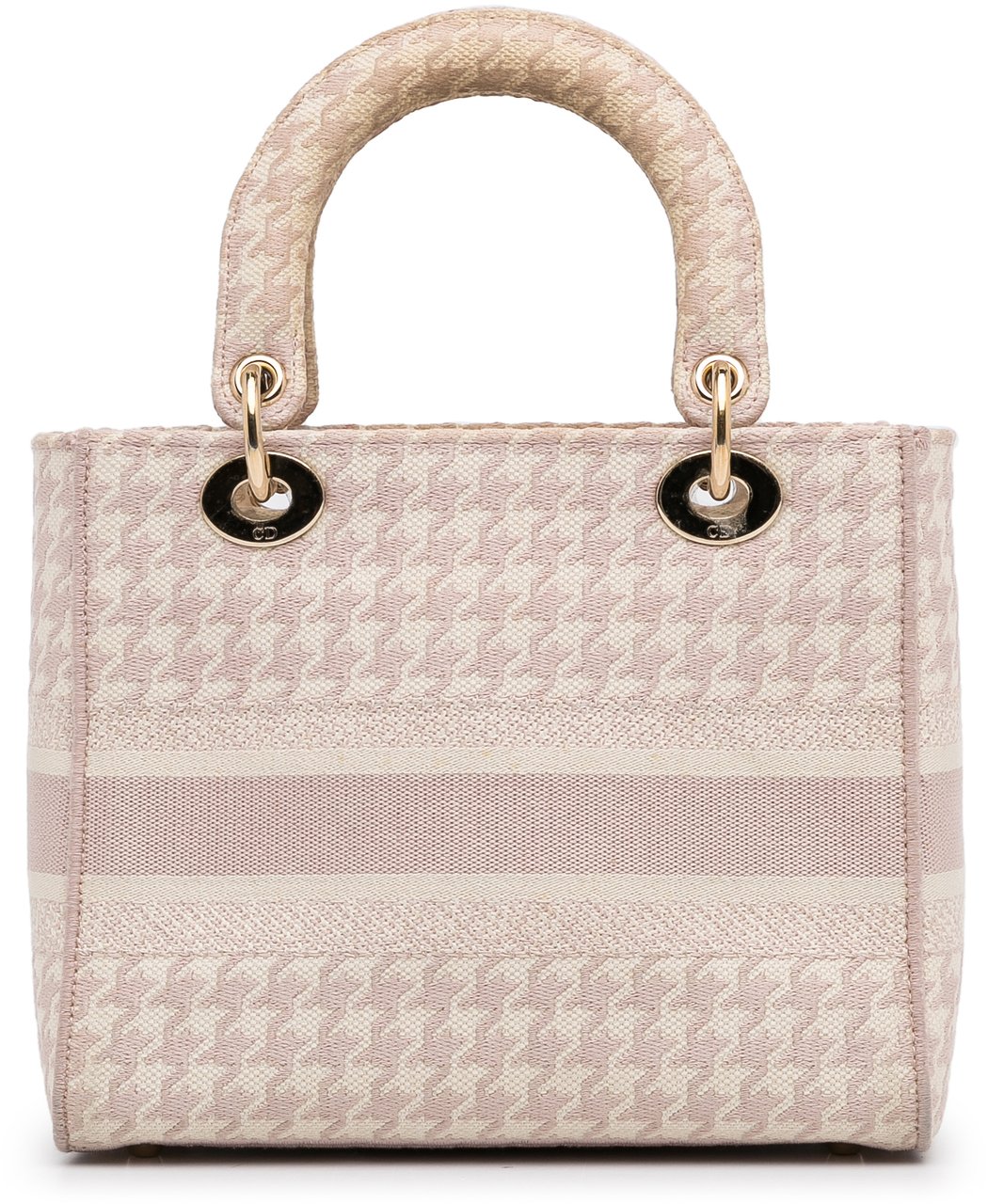Dior Medium Embroidered Canvas Houndstooth Lady D Lite Roze