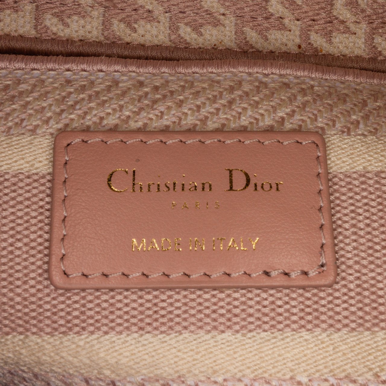 Dior Medium Embroidered Canvas Houndstooth Lady D Lite Roze