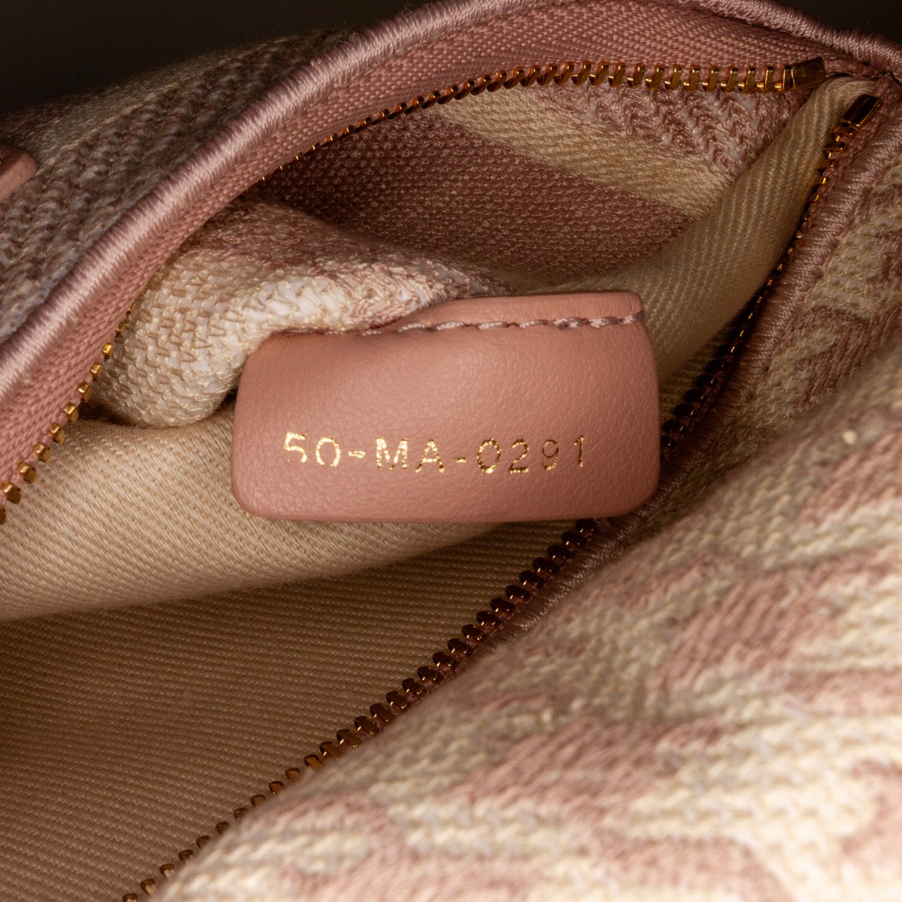 Dior Medium Embroidered Canvas Houndstooth Lady D Lite Roze