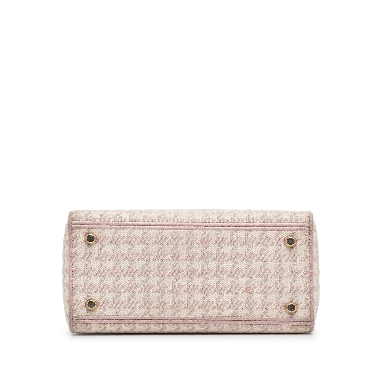 Dior Medium Embroidered Canvas Houndstooth Lady D Lite Roze