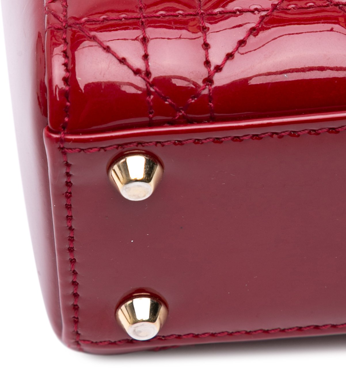 Dior Mini Patent Cannage Lady Dior Rood