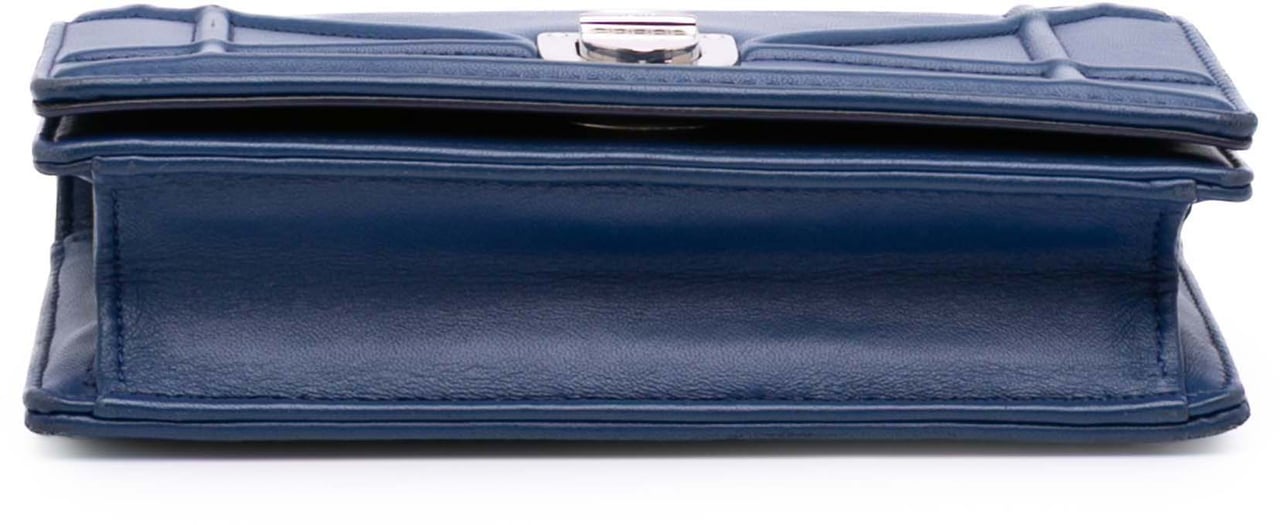 Dior Mini Lambskin Diorama Flap Blauw