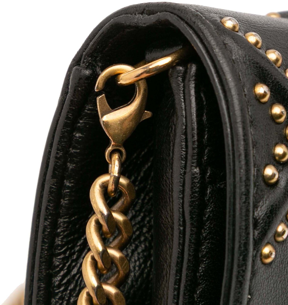 Dior Studded Calfskin Diorama Wallet on Chain Zwart