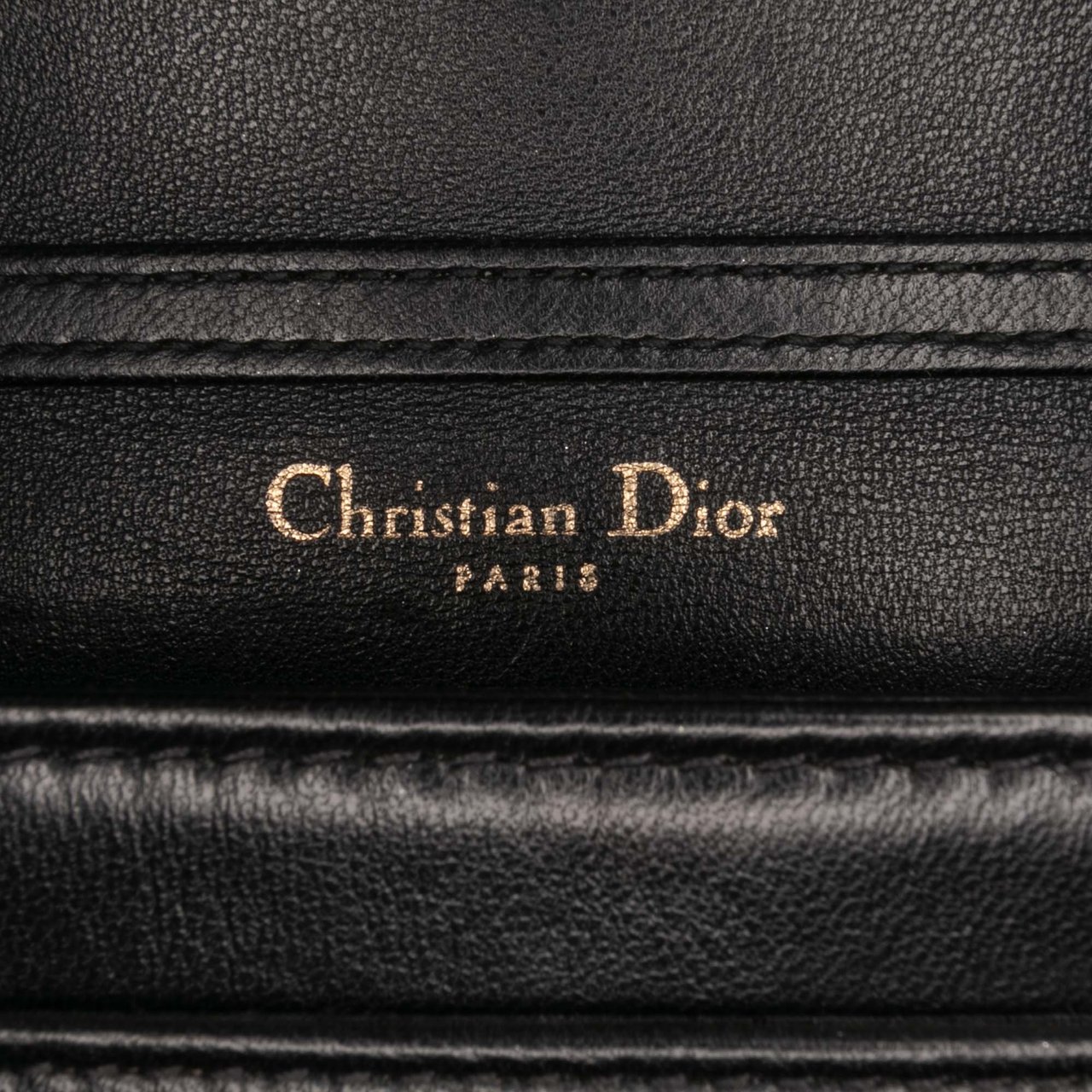 Dior Studded Calfskin Diorama Wallet on Chain Zwart