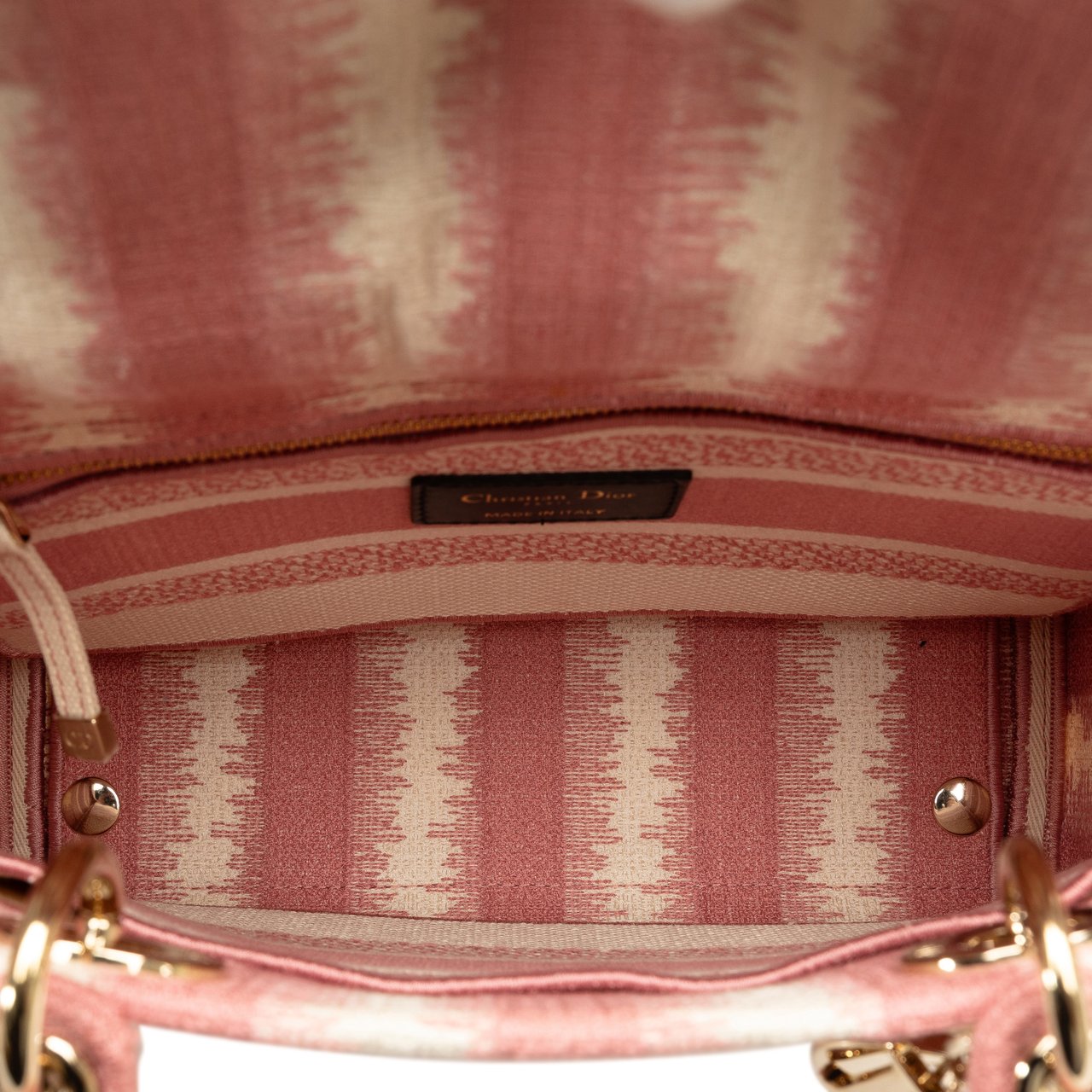 Dior Medium Embroidered Canvas D Stripes Lady D Lite Roze