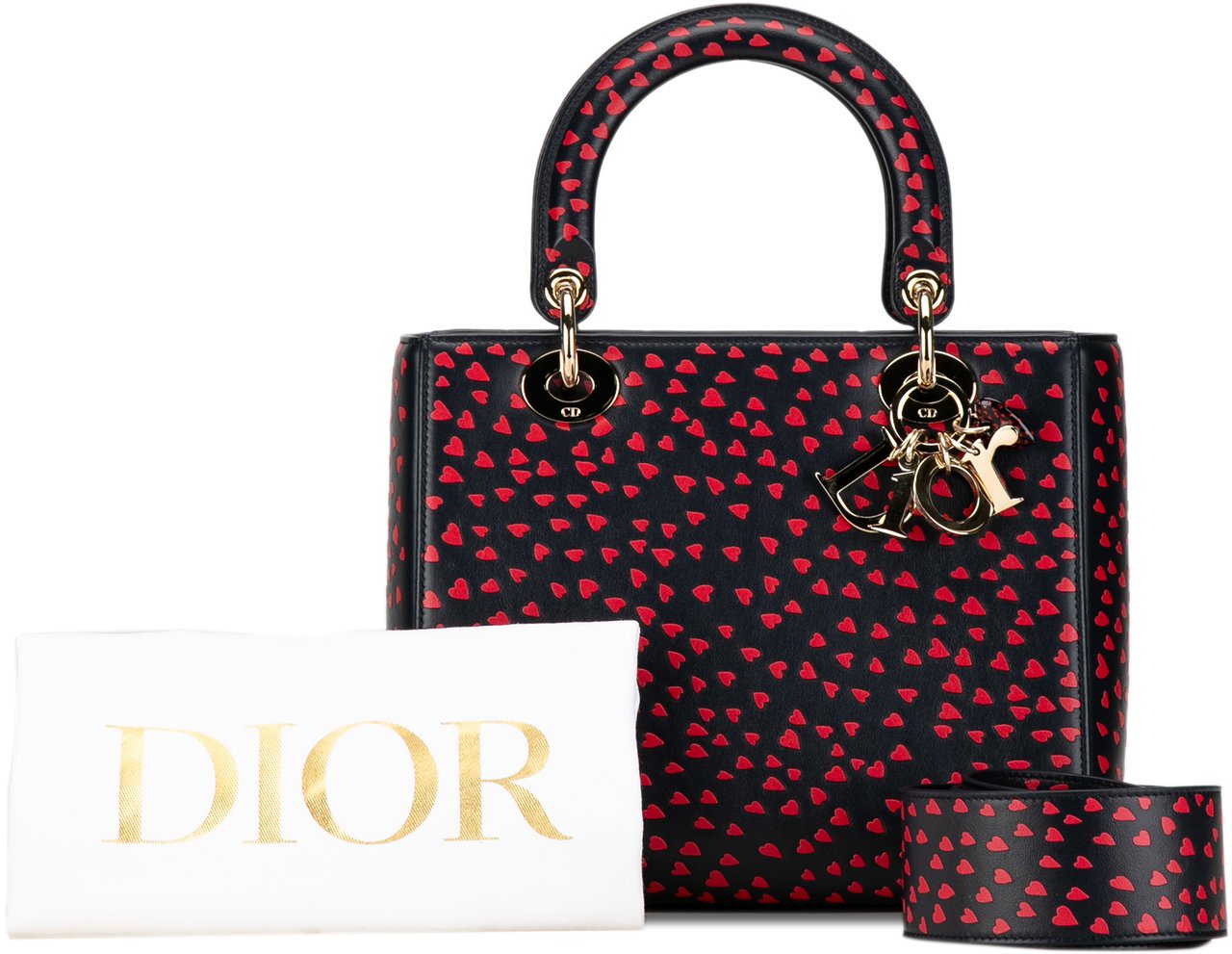 Dior Medium Calfskin I Love Paris Lady Dior Blauw