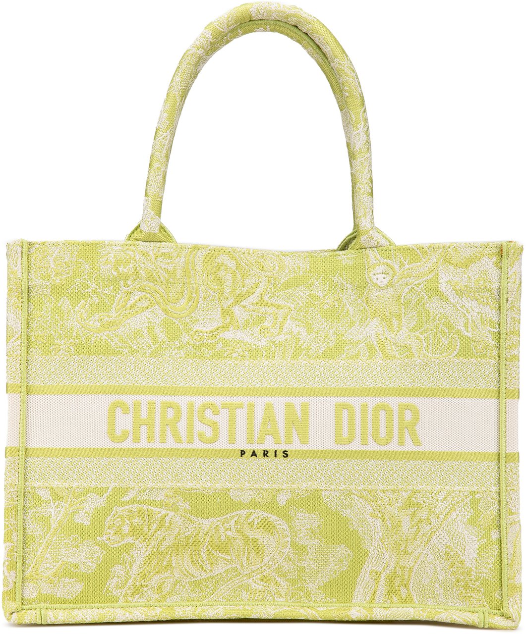 Dior Medium Canvas Embroidered Dioriviera Toile De Jouy Book Tote Groen