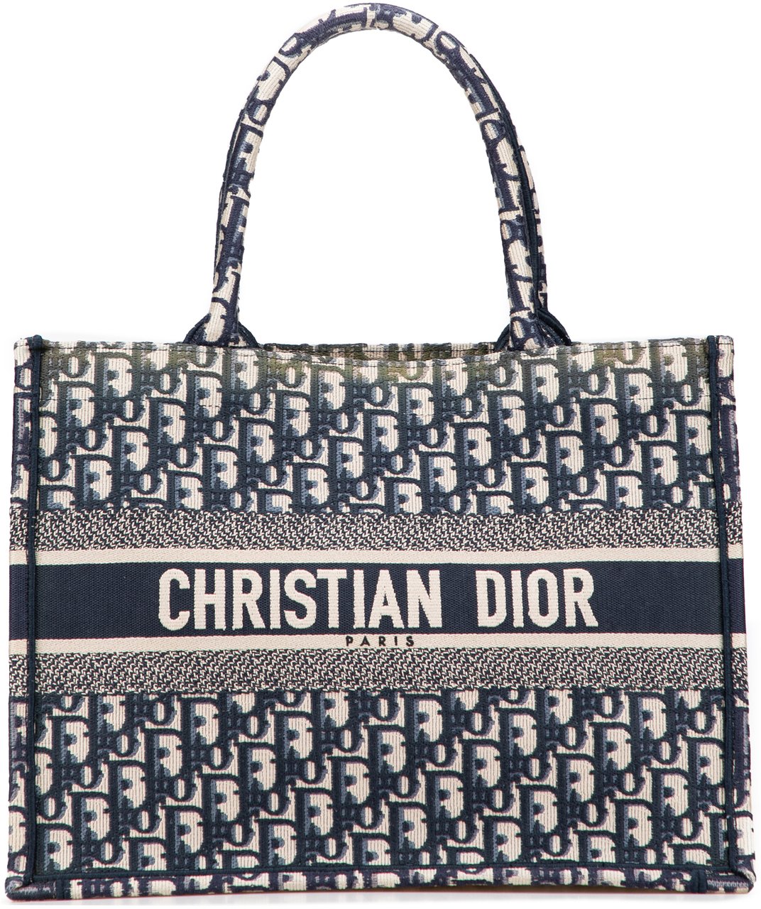 Dior Medium Oblique Canvas Book Tote Blauw