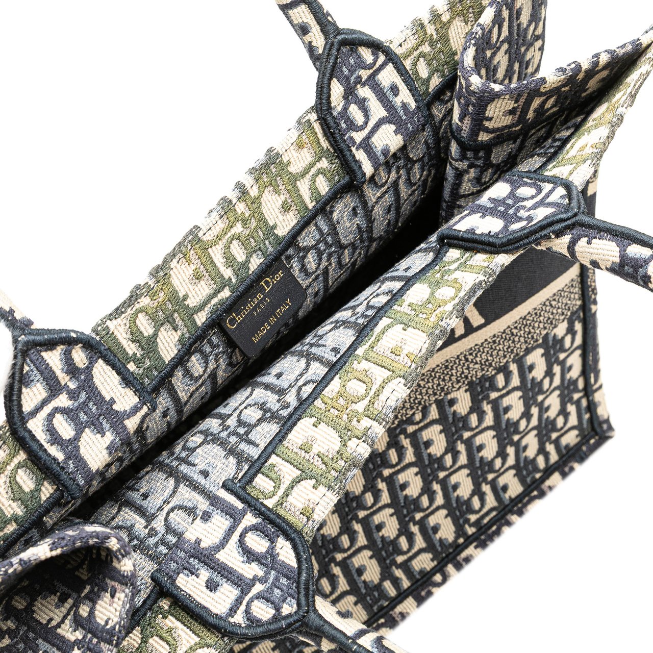 Dior Medium Oblique Canvas Book Tote Blauw