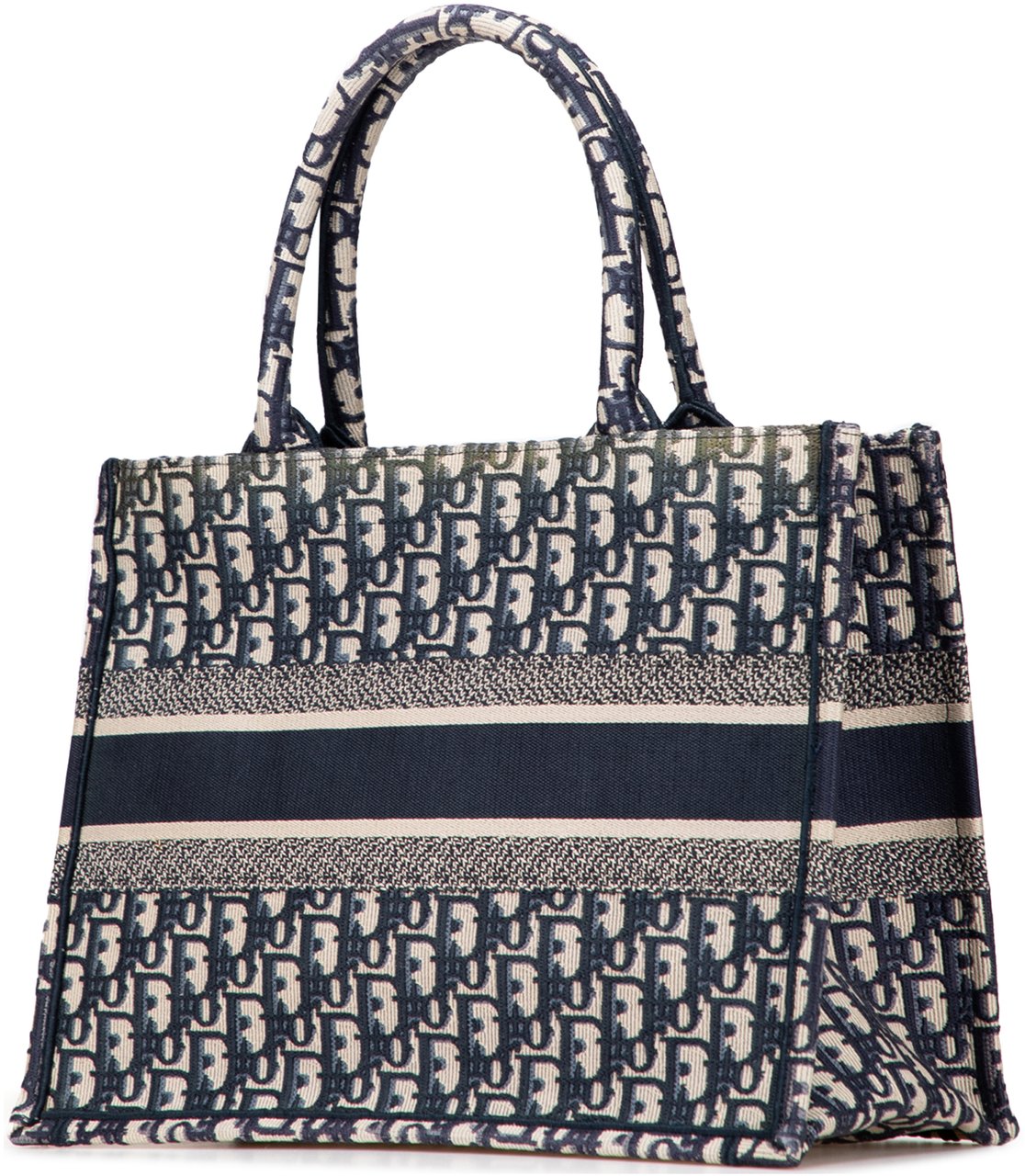 Dior Medium Oblique Canvas Book Tote Blauw