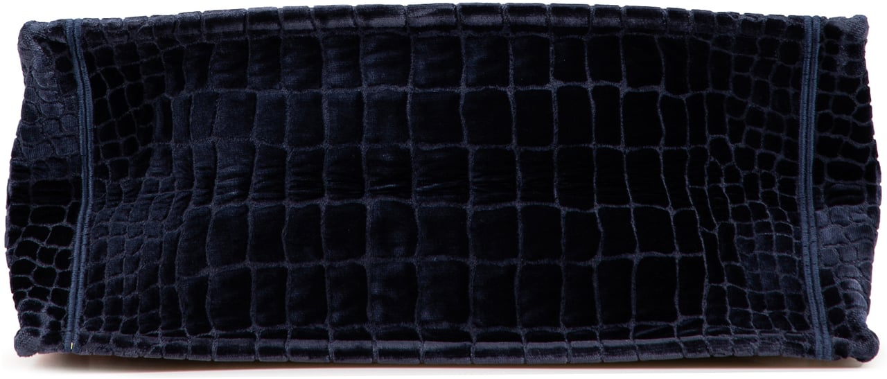Dior Large Velvet Embossed Book Tote Blauw