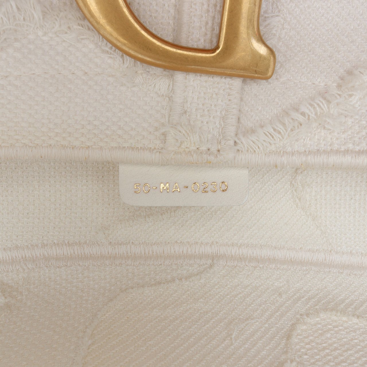 Dior Mini Canvas Embroidered Camouflage Saddle Bag Wit