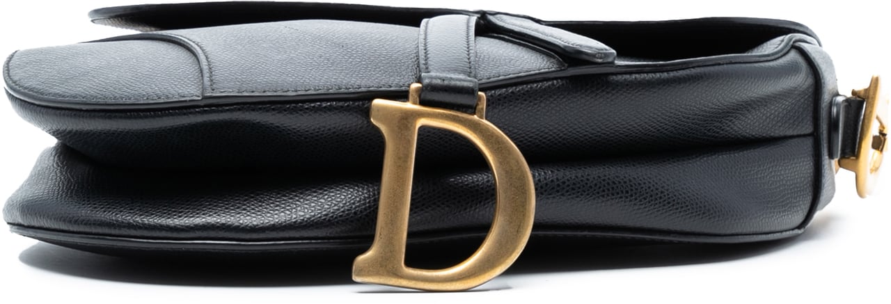 Dior Grained Calfskin Saddle Bag Zwart