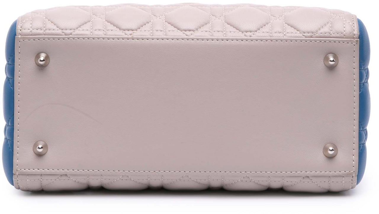 Dior Medium Tricolor Lambskin Cannage Lady Dior Bruin