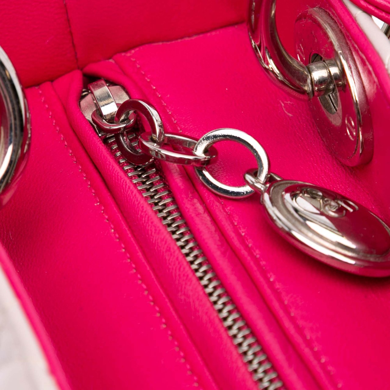 Dior Medium Tricolor Lambskin Cannage Lady Dior Bruin