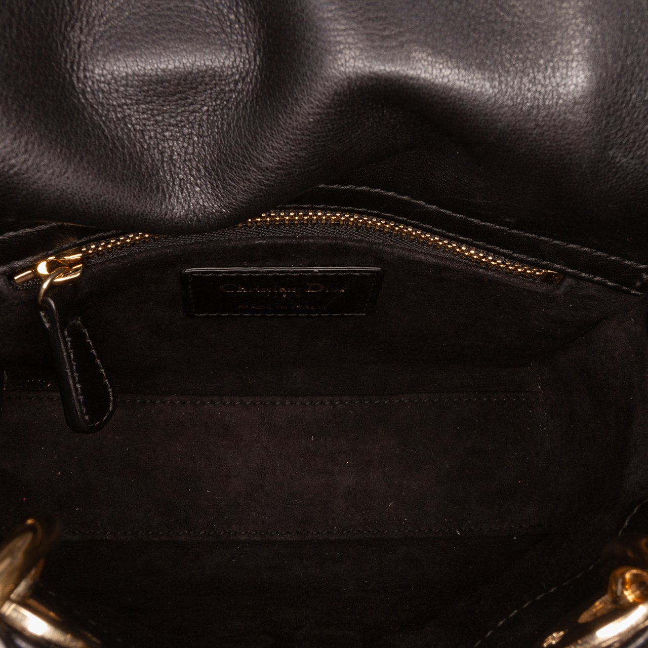 Dior Mini Calfskin Beaded Embroidered Lady Dior Zwart