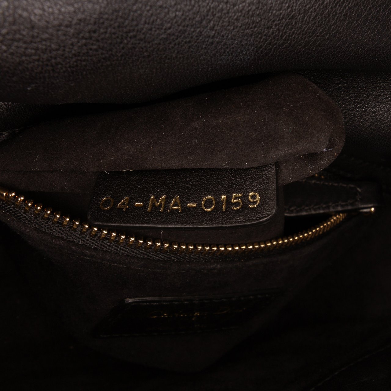 Dior Mini Calfskin Beaded Embroidered Lady Dior Zwart