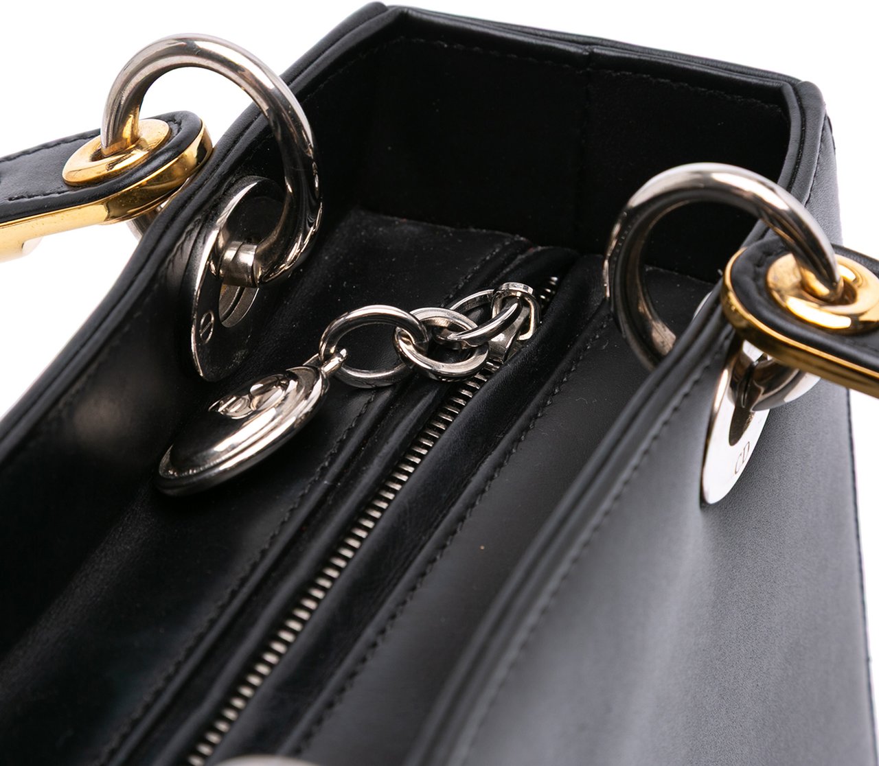 Dior Medium Calfskin Patch Embellished Lady Dior Zwart