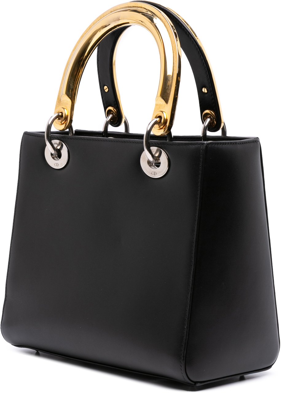 Dior Medium Calfskin Patch Embellished Lady Dior Zwart