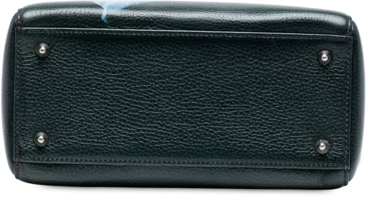 Dior Medium Deerskin Floral Print Lady Dior Groen