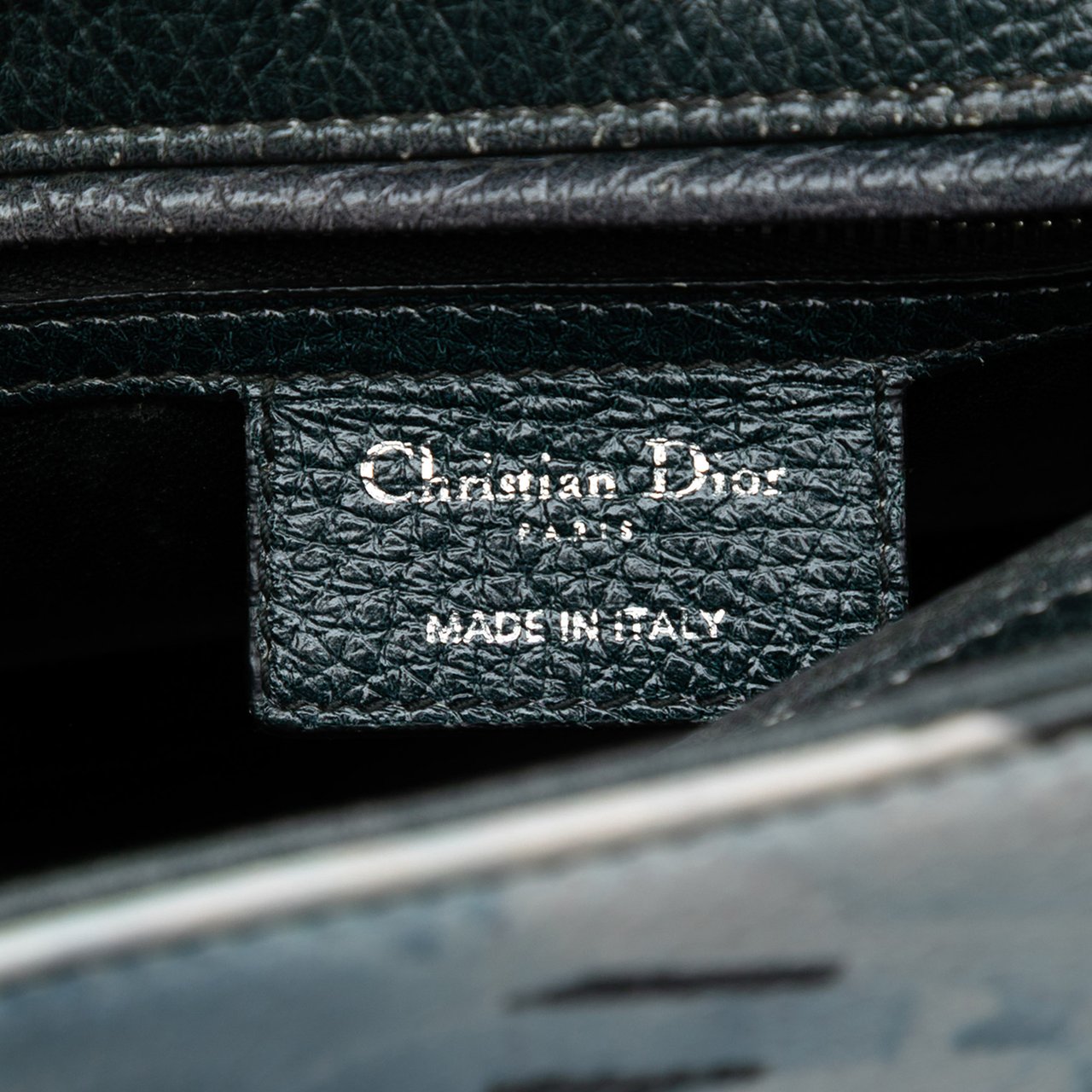 Dior Medium Deerskin Floral Print Lady Dior Groen