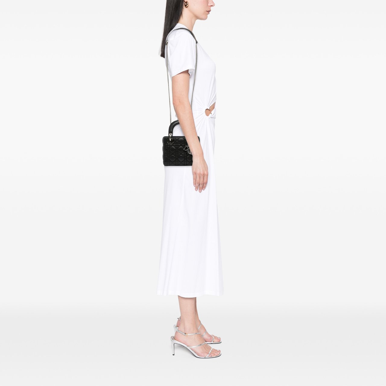 Dior Mini Lambskin Cannage Lady Dior Zwart