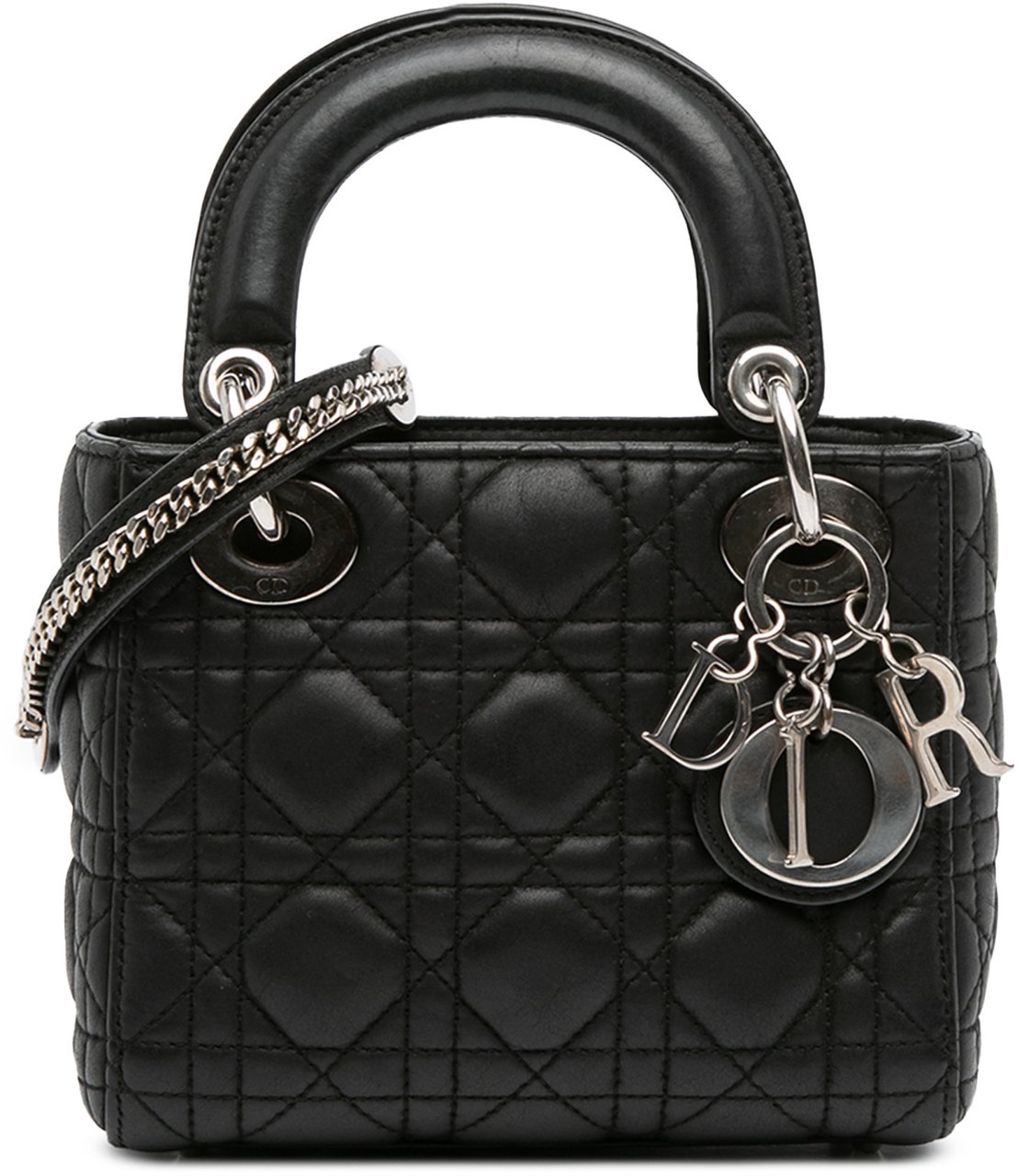 Dior Mini Lambskin Cannage Lady Dior Zwart