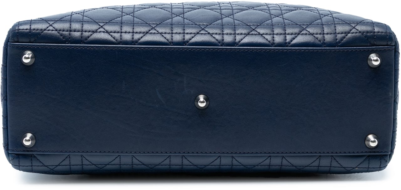Dior Large Lambskin Cannage Lady Dior Blauw