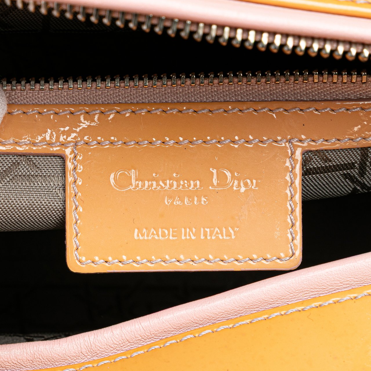 Dior Large Patent Cannage Lady Dior Bruin