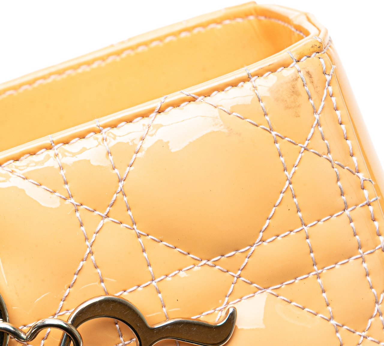 Dior Large Patent Cannage Lady Dior Bruin