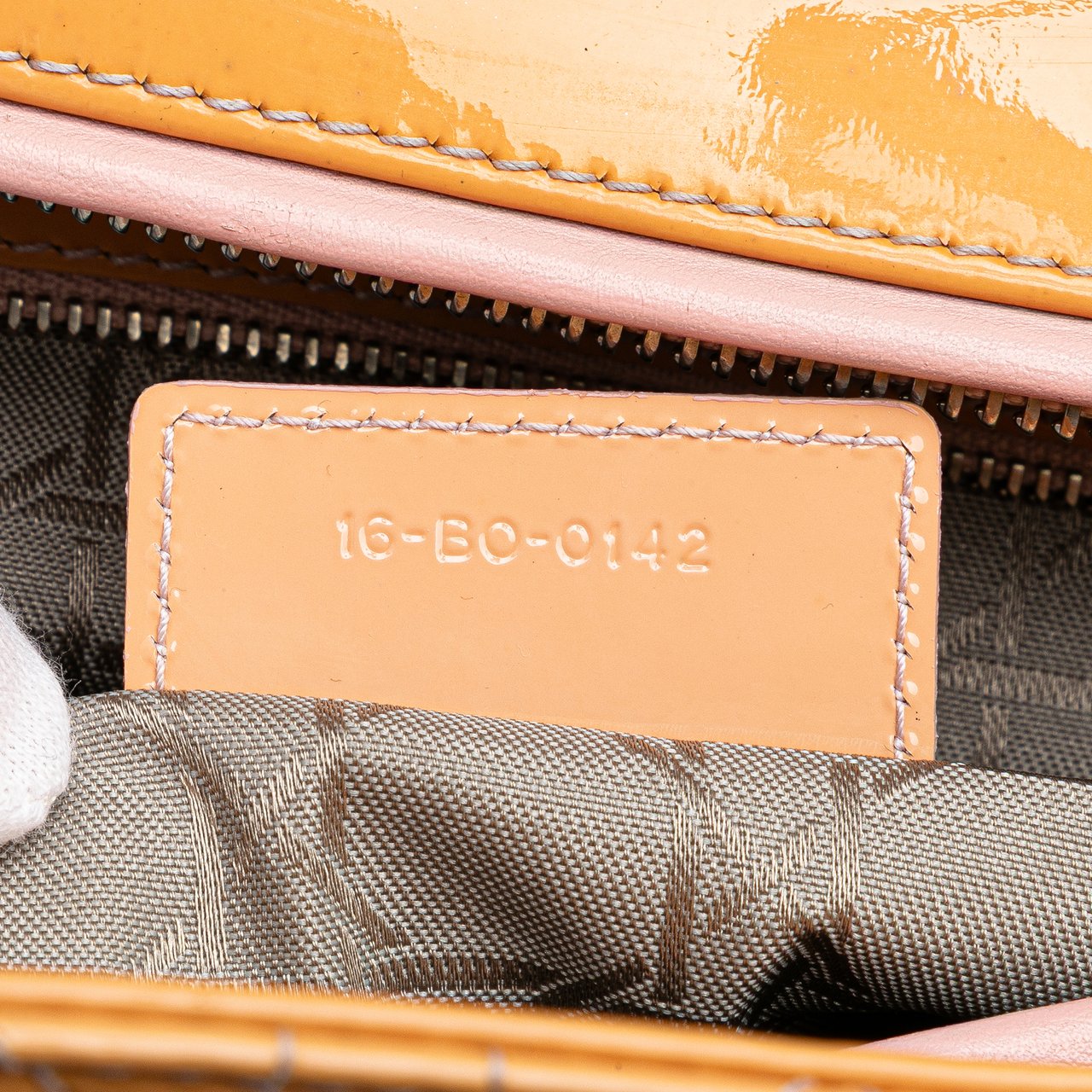 Dior Large Patent Cannage Lady Dior Bruin